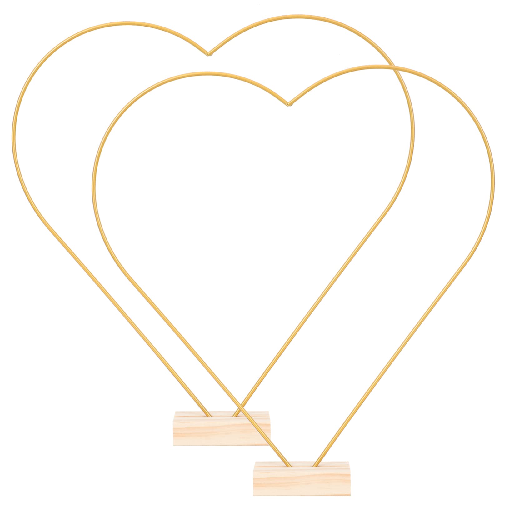 Ciieeo 1Set Multi Function Metal Heart Shape Hoops for DIY Crafts Floral Centerpieces Dreamcatchers and Wedding Decor Rings with Base for Decorations