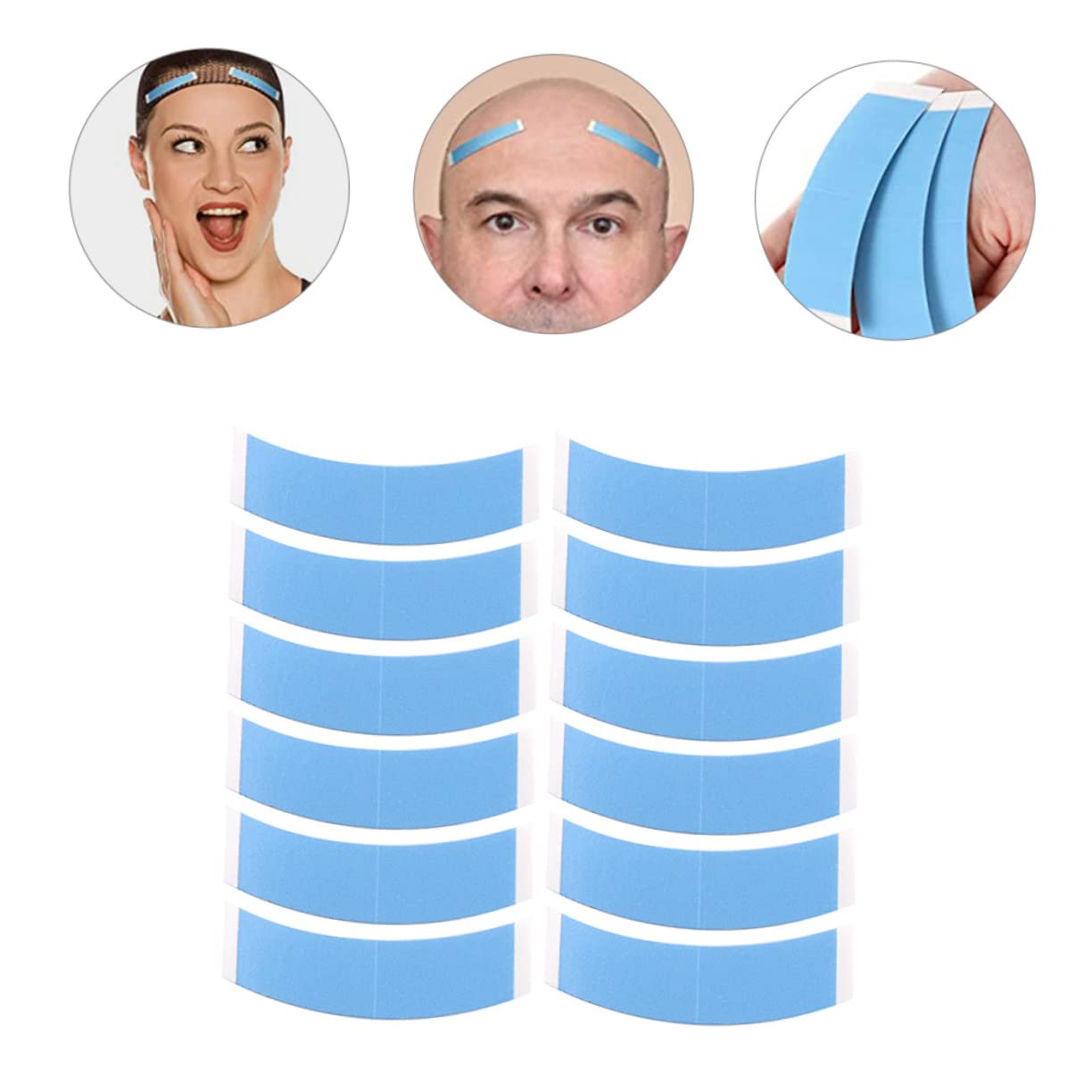 Gogogmee 4sets Wig Tape Double Sided Tape Roll for Hair Extensions Wig Adhesive Flexible No Scalp Ideal for All Hair Types 12pcs*4