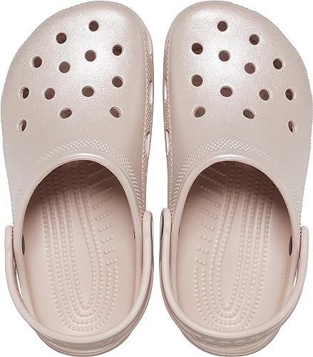 Image of Crocs Kids Classic Glitter Clogs, Pink Clay Shimmer, 11 Little Kid