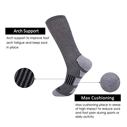JOYNÉE Mens 6 Pack Athletic Cushion Crew Socks Performance Running Socks2