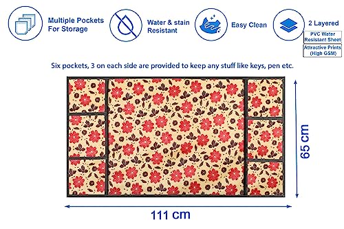 Image of Stylista Refridgerator top Cover Suitable for Samsung RR20C1724CU /HL, 183 Liter Fridge, Dimension (WXD) 65x111 CM, Sprig Pattern Multicolor