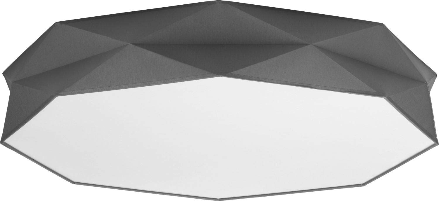 XXL Deckenleuchte KANTO eckig in grau 6-flammig 88x88cm 6x E27 blendfreies Licht modern für Wohnzimmer Schlafzimmer Deckenlampe