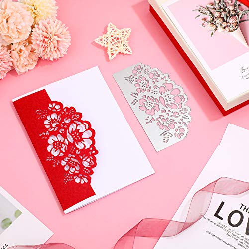 image for Patelai 6 Pieces Heart Shape Metal Cutting Dies Heart Flower Embossing