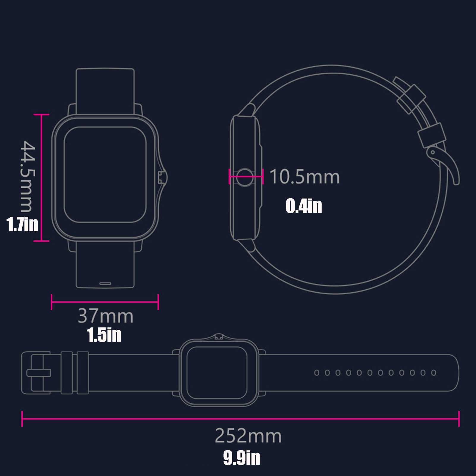 Inteligentny zegarek dla mężczyzn Kobiety 1.69 "Hd Color Touch Duży ekran Wodoodporny zegarek Monitorowanie snu Śledzenie kroków Powiadomienie w czasie rzeczywistym Bransoletka sportowa (złoto)