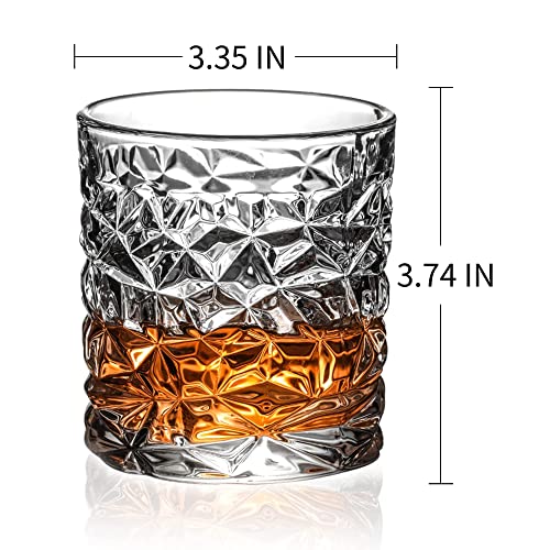 Conjunto de 2 peças Whiskey Glass Set, 325 ml, vidro sem chumbo prensado à mão, uísque, rum, copo de