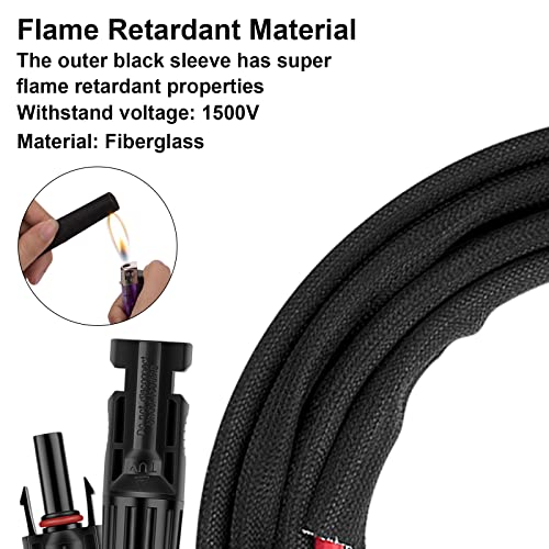 Image of 6FT 10AWG Solar Panel Extension Cable with Female and Male Connectors, Solar Cable for Solar Panels, Charge Controllers and Solar Generator (10AWG, 6FT)