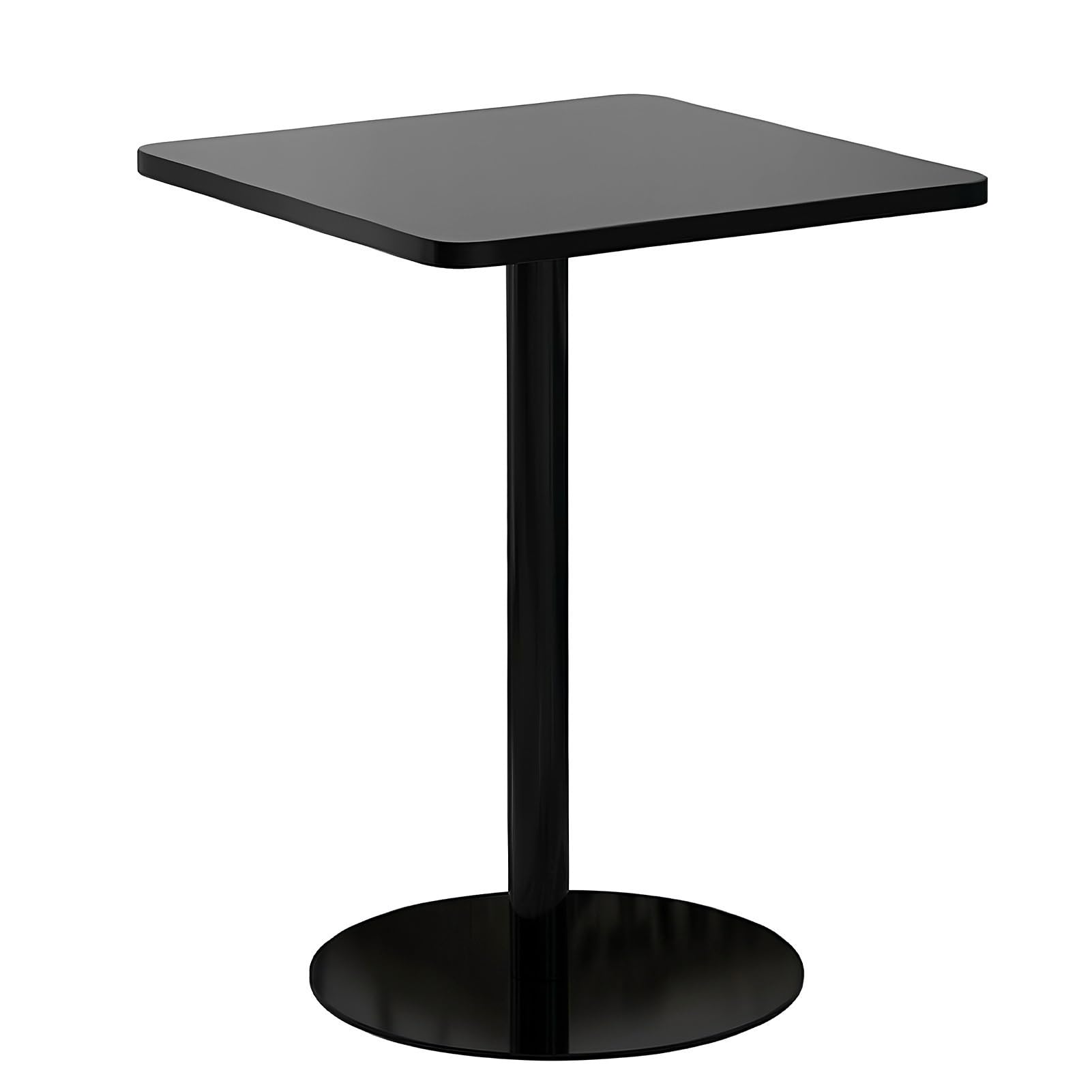 Kwadratowy stolik barowy do salonu, stolik bistro-pub | Nowoczesny stolik koktajlowy na stolik kawowy, wysoki stół do kuchni, jadalni 48/60/70 cm(Czarny,70x70x73cm)
