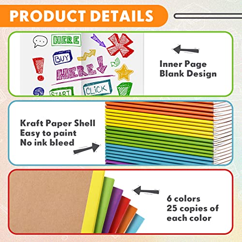 Carnets de notes kraft vierge cousu A6 solides et multicolores