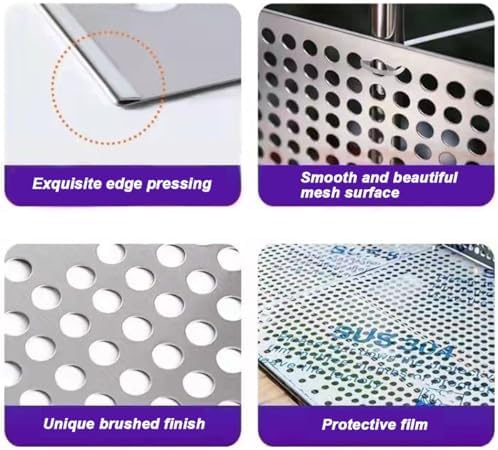 Heavy-Duty Stainless Steel Perforated Expanded Metal Sheet - Corrosion-Resistant Mesh for Balcony Railing, Fence, Flower Support & Window Sill Protection