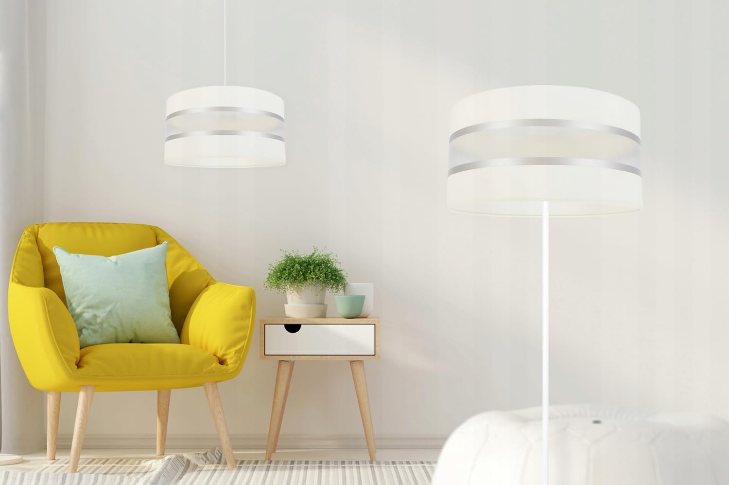 Light-Home Elegance Lampenschirm - Moderner Lampenschirm für Deckenleuchte - für Schlafzimmer Wohnzimmer und Küche Deckenleuchten im Loftstil modern - Textil für E27 - Schwarz 40cm