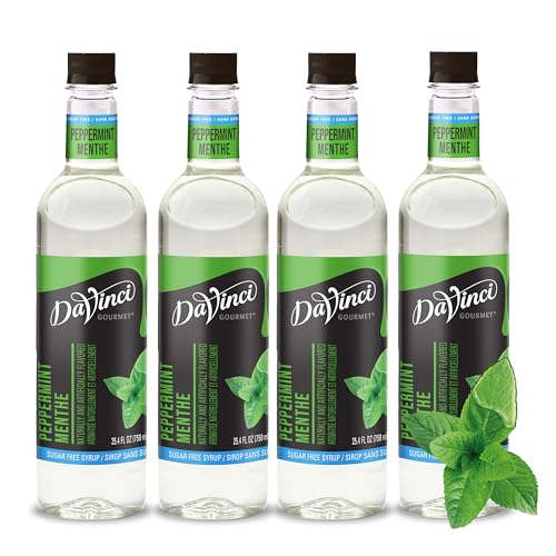 DaVinci Gourmet Sugar-Free Peppermint Syrup, 25.4 Fluid Ounces (Pack of 4)