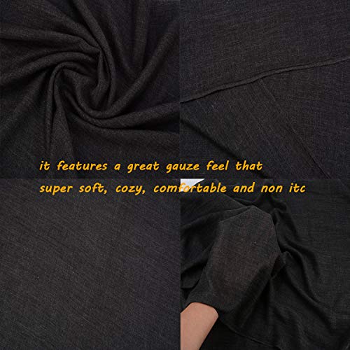 Iristide Womens Long Scarf In Solid Color, Light Weight Large Shawls Wrap For Beach Outdoor Camping Traveling Sunscreen Neckwear 75×43 Inch (Dark Grey) #TOP3