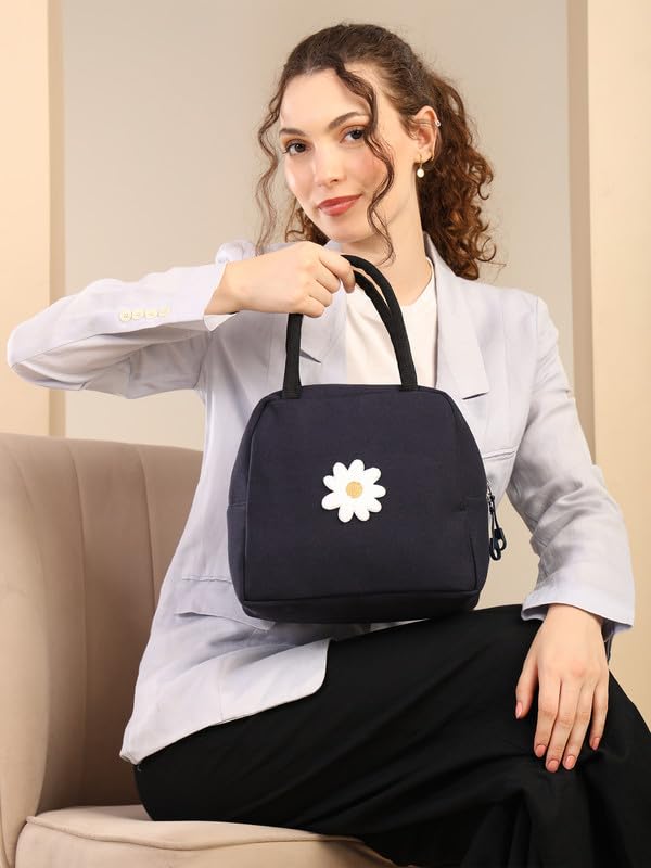 Image of ENSAC Lunch Bag for Men & Women | Tiffin Bag with Zip Closure & Double Handle | Reusable Hot & Cold Lunch Box Carry Bag for Office, School, Travel & Daily Use