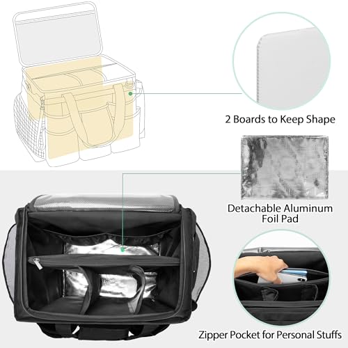 Image of LoDrid Rolling Cleaning Caddy with Lid and Detachable Trolley, Black | Cleaning Supplies Organizer, Cleaning Caddy Cart on Wheels with Handle and Shoulder Strap for Housekeepers