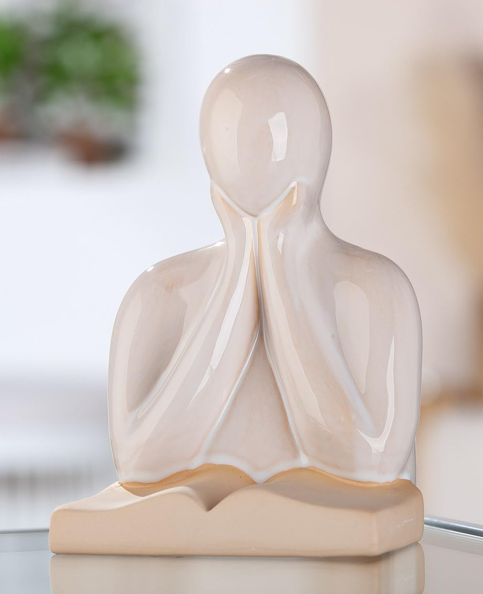 Pack of 2 Bookends, Porcelain, Beige, PU 2, L. 12 cm, W. 13 cm, H. 19 cm