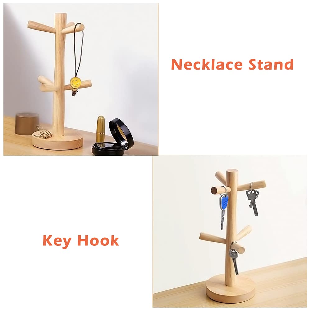 Porte-tasses En Bois Avec 6 Crochets - Support De Rangement