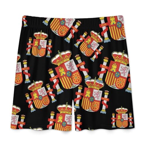 Coat of Arms of Spain Men's Pajama Bottoms Lounge Pj Shorts Stretch Sleep Shorts for Home Vacation Beach4