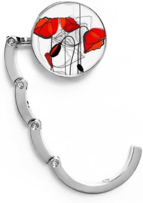 DIYthinker Red Flowers Abstract Art Line Painting Corn Table Hook Decorative Clasp Extension Foldable Hanger