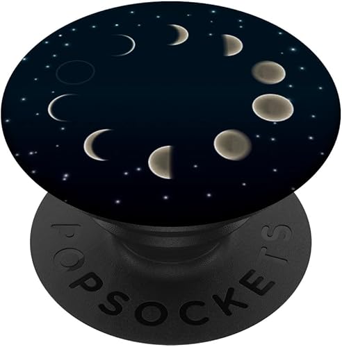 Cool Moon Phases Design on Black - PopSockets Grip and Stand for Phones and Tablets