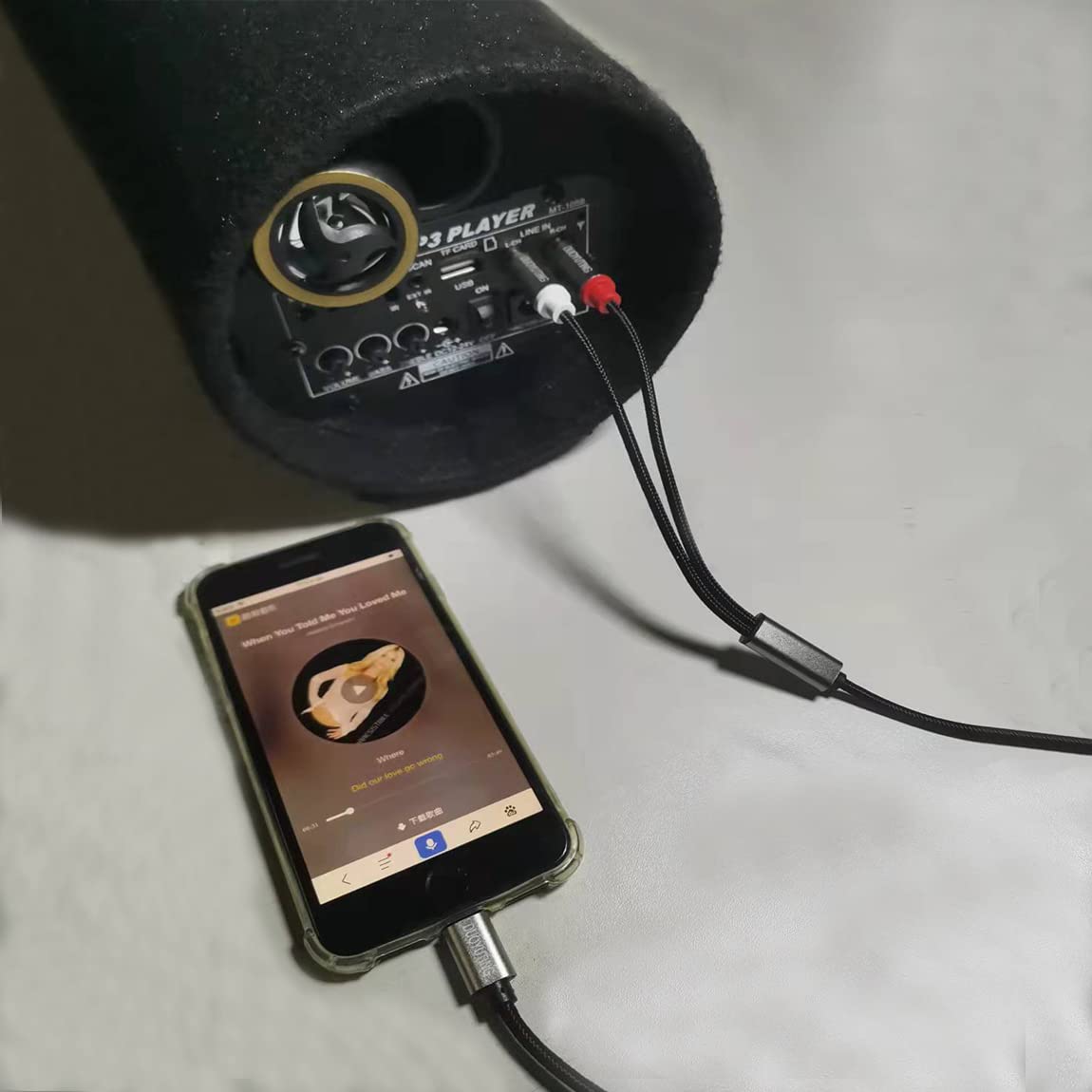Câble audio RCA vers 2 mâles, adaptateur RCA vers iOS audio stéréo en Y, compatible avec iPhone, haut-parleur, amplificateur, voiture, etc. (1 m