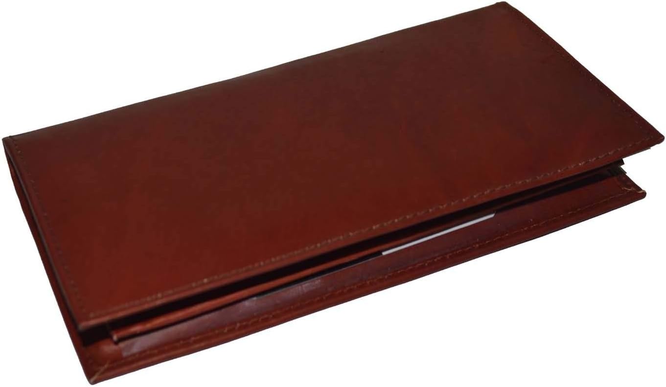 NEW !! Checkbook Cover Wallet Organizer with Credit Card Holder Genuine Leather