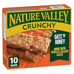 NATURE VALLEY Oats Honey Crunchy Granola Bars, No Artificial Colours, No Artificial Flavours, Snack Bars, Made with Whole Grain Oats, Pack of 10 Granola Bars, Made with Honey