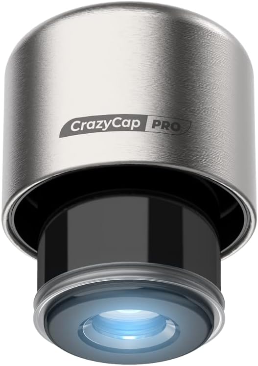 CrazyCap Pro - Self-Cleaning and UV Water Purifier Stainless-Steel Bottle Cap