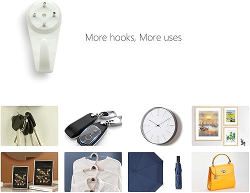 Miniatura 5 de Perchas de fotos para pared dura, 25 piezas de ganchos invisibles de uñas, potentes ganchos de hormigón duro para pared de yeso gancho para colgar