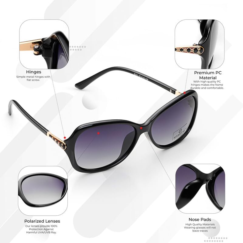 Image of HASHTAG EYEWEAR Women Branded and Stylish Sunglasses | Polarized and 100% UV Protected |Women Goggles