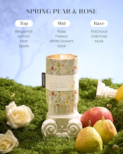 Msensespringpearrosescentedcandlemediumjarcandle113oznaturalsoywaxforhomescentedfloralcandlesgiftforspringholidayupto60hoursburninglonglastingfragrance Urban Country Home Decor Msense spring pear rose scented candle medium jar candle 113oz natural soy wax for home scented floral candles gift for spring holiday up to 60 hours burning long lasting fragrance urban country home decor