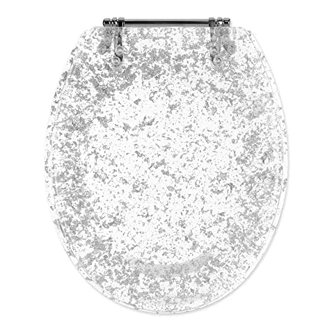 Navaris Abattant WC Gris à Paillettes Cover