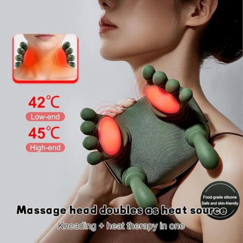 Image of SEAHELTON Shoulder and Neck Massager, Neck Massager for Pain Relief Deep Tissue with Two-Speed Temperature Adjustment Dual-Zone Heat, Back and Leg Massagers with Simulation Palm, Useful Gift