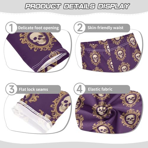 Girls' Leggings Skull Purple Kids Yoga Tights Pants 1 Pack 23017493