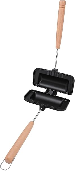 Annadue Dwustronna Prasa do Kanapek Grill Patelnia Obracana (Black Pan | Dwustronny grill, powłoka nieprzywierająca, sto