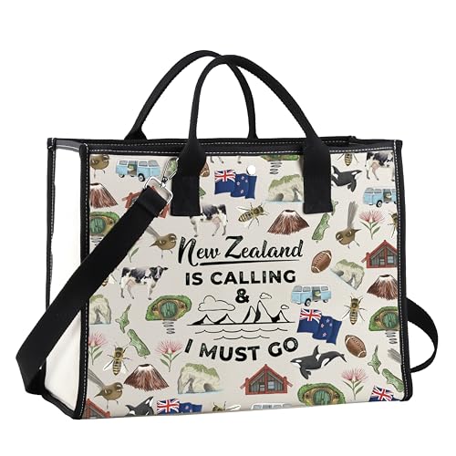 New Zealand Inspired Gift New Zealand Is Calling & I Must Go Travel Tote Bag For NZ Travel Lover