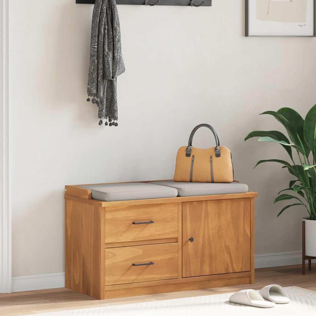 Banco de madera maciza de pino SANDNES, 87 x 40 x 50 cm