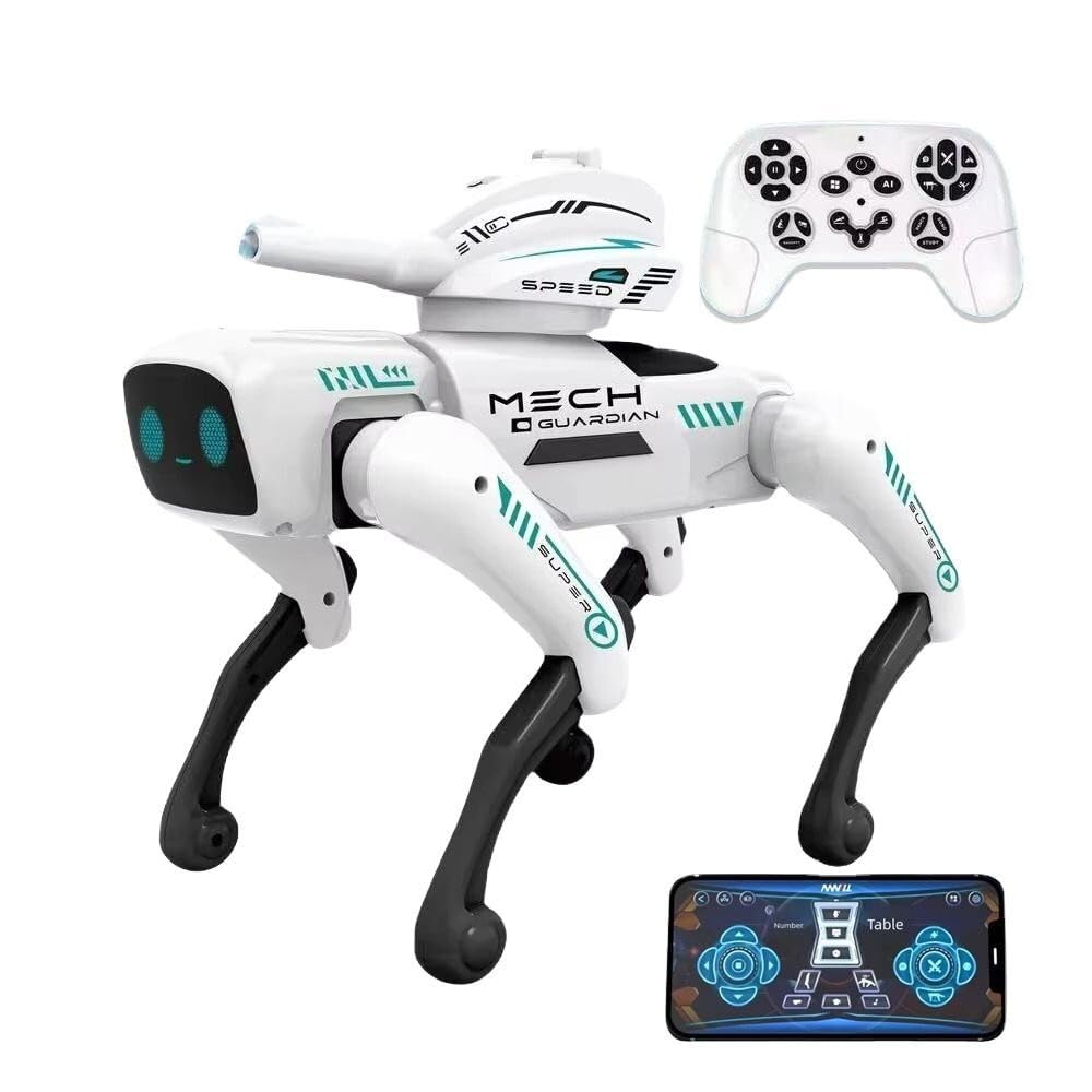 Remote Control Dog Toy for Kids, 2in1 Programmable App Control AI Smart Robot Dogs, Voice Command, Music, Dancing, Storytelling with Water Bullet RC Robot Toy for Kids (Water Bullet Dog)-image-36