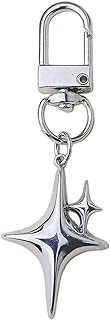 Star Charm Pendant Keychain Metal Key Rings for Women Men ship Gift Hand...