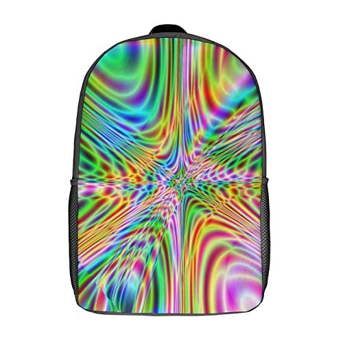 Sac à dos imprimé en 3D Fractal grand volume 17 pouces avec bretelles confort