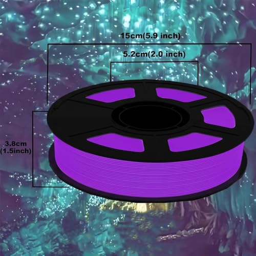 Image of 250G Glow in the Dark PLA 3D Printer Filament 1.75mm Filajoy3D 3D Printing Filament Dimensional Accuracy + /- 0.02mm for Most FDM 3D Printers,Purple