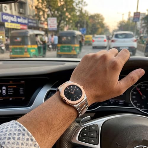 Image of ALIX AL2912 Round Dial Stainless Steel Bracelet Band Water Resistant Wrist Analog Watch for Man