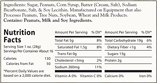 Virginia Diner Peanut Brittle, Buttery, 16-Ounce