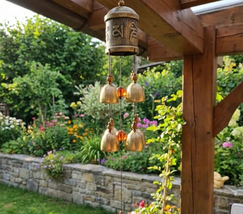 Image of Window Hanging Blessing Bell for Home | Spiritual Decorative Bell for Positive Energy, Healing Vibes & Protection | Metal Wind Chime for Good Luck & Peaceful Ambience