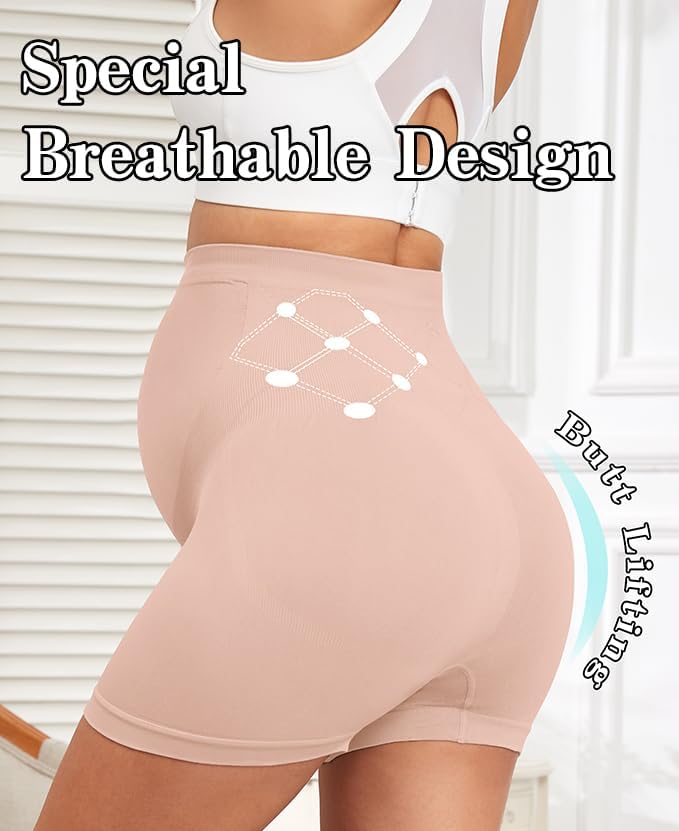 Maternity Shapewear Seamless Underwear Over Bump Pregnancy Shorts High Waist Panties Under Dress Belly Support - Image 3