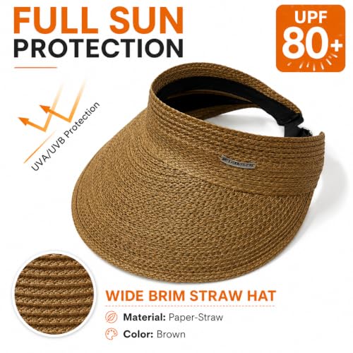Sombrero de playa con ala ancha para mujer, paja natural miniatura 2