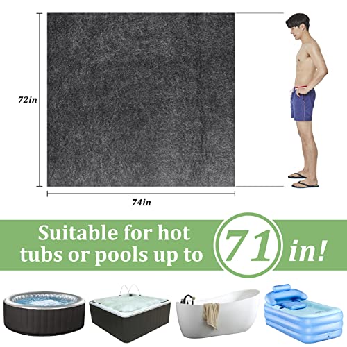 74" X 72" Hot Tub Mat, Large Inflatable Hot Tubs Floor Pad, Anti-Slip Waterproof Spa Pool Ground Protection, Hot Tub Flooring Protector, Protect The Hot Tubs From Wear, Suitable For Outdoor Indoor #TOP1