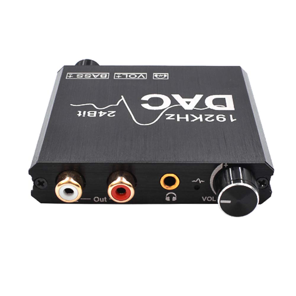 Dioche Convertisseur Audio Numérique vers Analogique 192 KHz 24 Bits DAC pour Entrée Optique et Coaxiale avec Adaptateur de Sortie 3,5 Mm