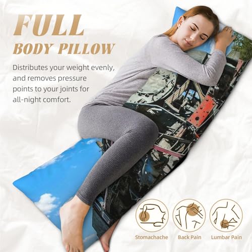 Housse de traversin long en microfibre ultra douce infroissable imprimé train