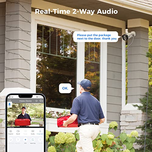 [Human Vehicle Detect] Hiseeu Poe Security Camera System,8Pcs 5Mp Ip Security Camera Outdoor&Indoor,4K Poe Nvr 16Ch Expandable W/3Tb Hdd, H.265+2 Way Audio, Smart Playback,Ip 67 Waterproof,7/24 Record #TOP2