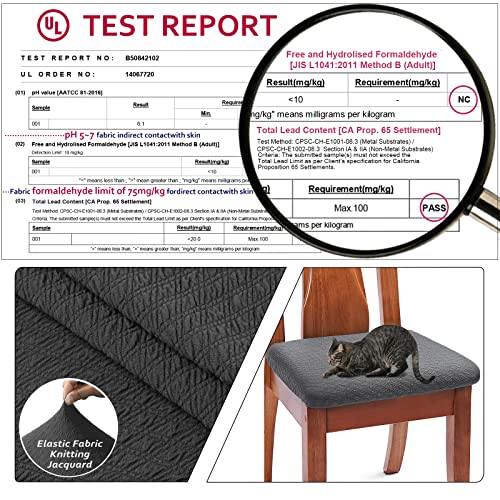 Buyue Dining Room Chair Seat Covers Set Of 4, Luxury Jacquard Fabric Stretch Washable Slipcover For Kitchen Seat Cushions, Grey-4Pcs #TOP3